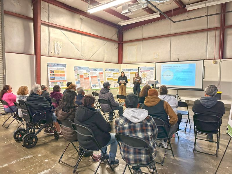 Residents listening to presentation